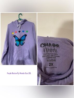 Purple Butterfly Hoodie - 2XL